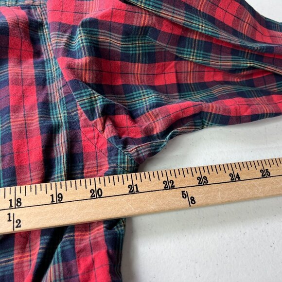 J.Crew Long Sleeve Button-Down Shirt Mens Medium Plaid Red Blue Cotton - Picture 5 of 6